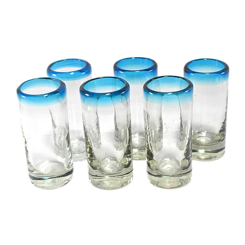 MAREY Mexican Shot Glasses Artisan Crafted Blown Glass Etsy