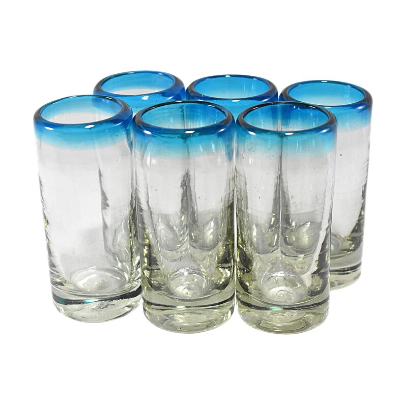 MAREY Mexican Shot Glasses Artisan Crafted Blown Glass Etsy