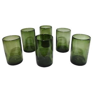 Mexican Glassware Green Rim - Etsy