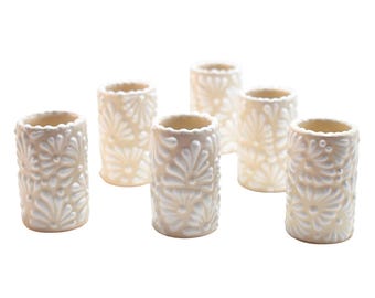 Vasos de chupito de Talavera hechos a mano / Copas de tequila de cerámica mexicana