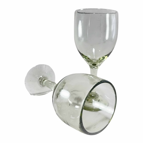 Mundgeblasene Weingläser | Mexikanische mundgeblasenes Glas | Handwerklich hergestelltes Recyclingglas aus Mexiko (Kristallklar, Weinglas 12 Fl. Oz.)