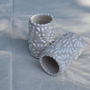 MAREY Mexican Pottery Shot Glasses | Talavera Poblana | Talavera Pottery | 100% Handmade | Tequila Cups (Moka, 2 Oz.)