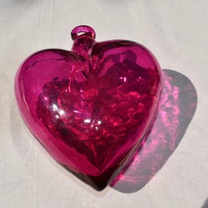 Mexican Blown Glass Hearts | Colorful Hanging Blown Glass Hearts | Made in Mexico 100% Recycled Glass | (Multicolor, 10 - 25 cm.)