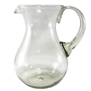 MAREY Glass Pitcher for Water | Artisan Handcrafted | Blown Glass from Mexico (Clear, 2 Lt.)