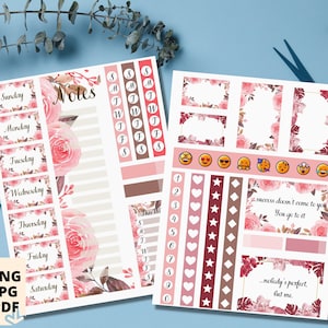 Passion Planner Printable Stickers A4 DPI = 300 INSTANT DOWNLOAD Floral Planner Printable Stickers