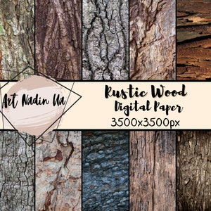 Rustic Wood Digital Paper pack, Printable Background Backdrop, Scrapbook Clipart Bundle