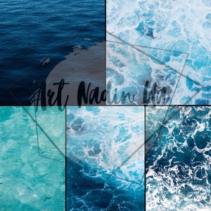 Ocean Sea Water Digital Papers, Pool Water Background, Printable ...