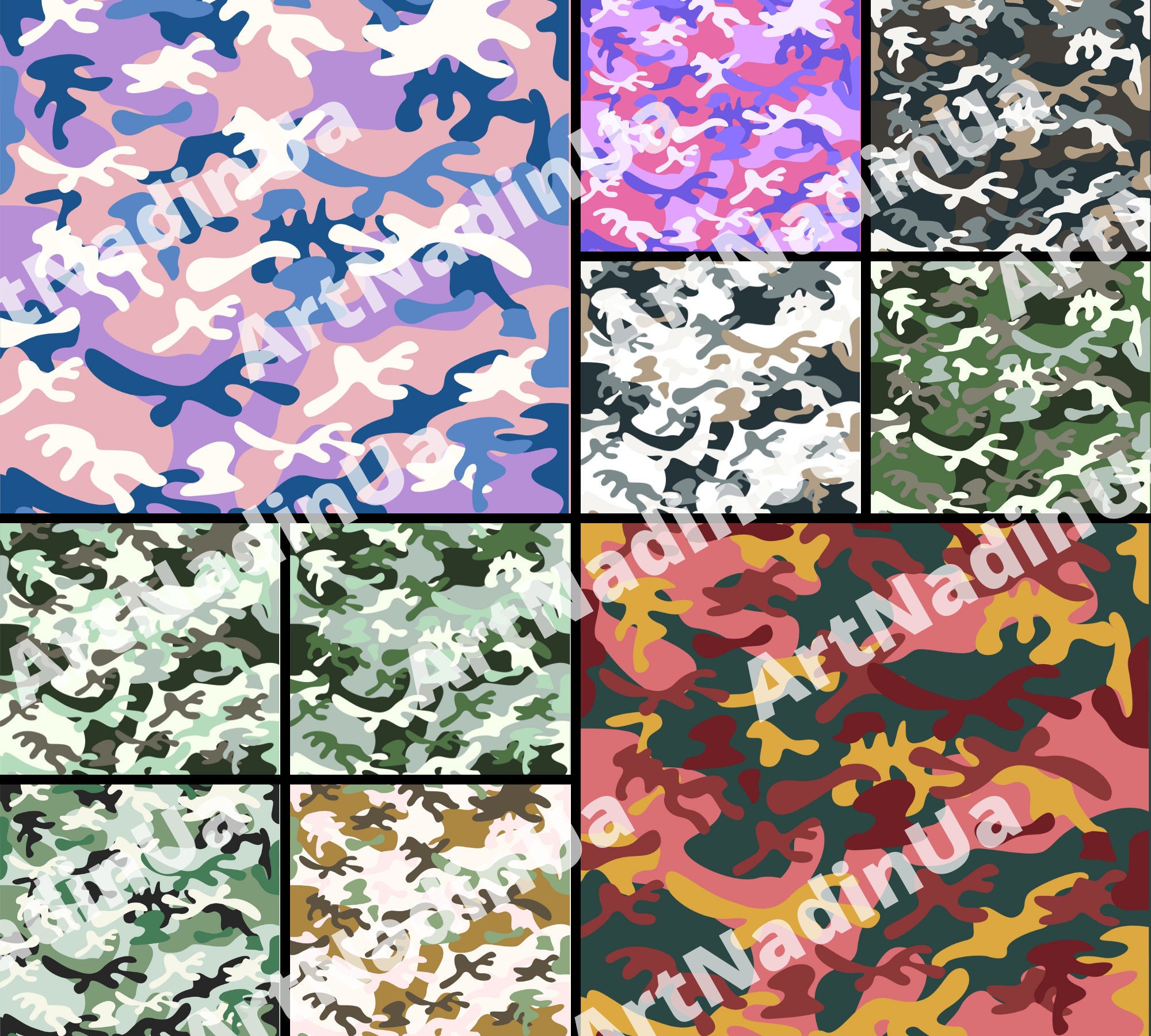 Camo Digital Paper Texture, INSTANT DOWNLOAD for Scrapbooking, Army ...