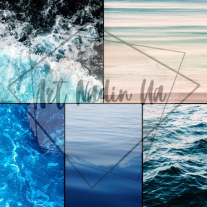 Ocean Sea Water Digital Papers, Pool Water Background, Printable ...