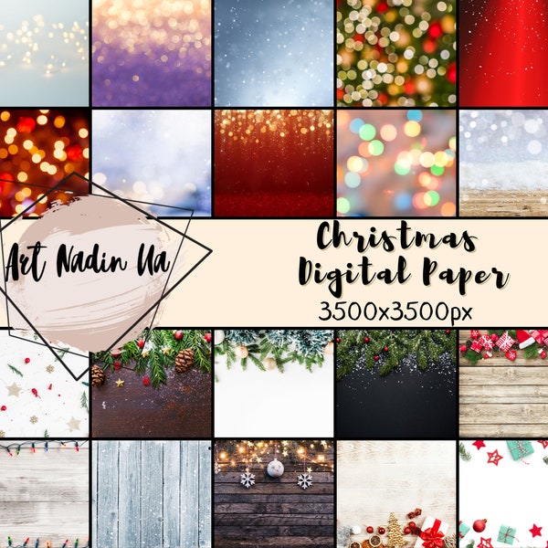 Christmas digital papers, Christmas pack, Rustic Wood Backgrounds, Holiday Scrapbook Paper, Christmas Glitter Scrapbook Paper, Background