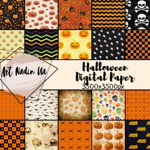 Halloween Scrapbook Paper Pack, Trick or Treat Scrapbook Background, Boo Wallpaper, Halloween, Spooky, Boo, Background
