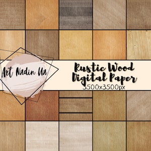 Paquete de papel digital de madera rústica, telón de fondo de madera, fondo de madera imprimible, papel de álbum de recortes de madera, fondo de madera, papel de scrapbooking