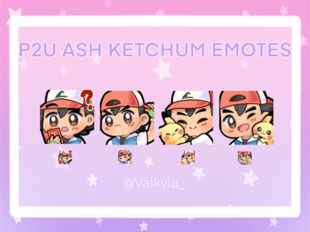 Ash Ketchum Emotes for Twitch Streamers, Discord, Youtube 4x Cute