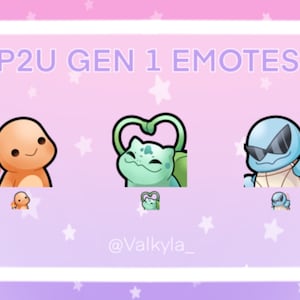 Charmander, Squirtle, and Bulbasaur Starter Emotes for Twitch Streamers, Discord, YouTube (3x Cute/Kawaii emote pack)