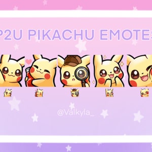 Pikachu Emotes for Twitch Streamers, Discord, YouTube (5x Cute/Kawaii emote pack)