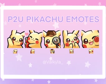 Pikachu Emotes for Twitch Streamers, Discord, YouTube (5x Cute/Kawaii emote pack)