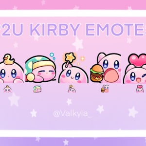Kirby Emotes for Twitch Streamers, Discord, YouTube (5x Cute/Kawaii emote pack)