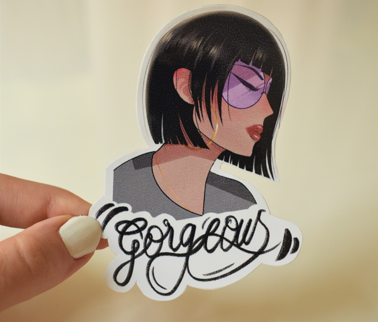 Sticker/ stickers/ aesthetic girl/ sunglasses/ Etsy