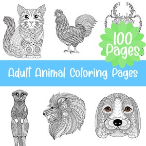 100 Pretty Animals Coloring Pages Bundle, Beautiful Animals Coloring ...