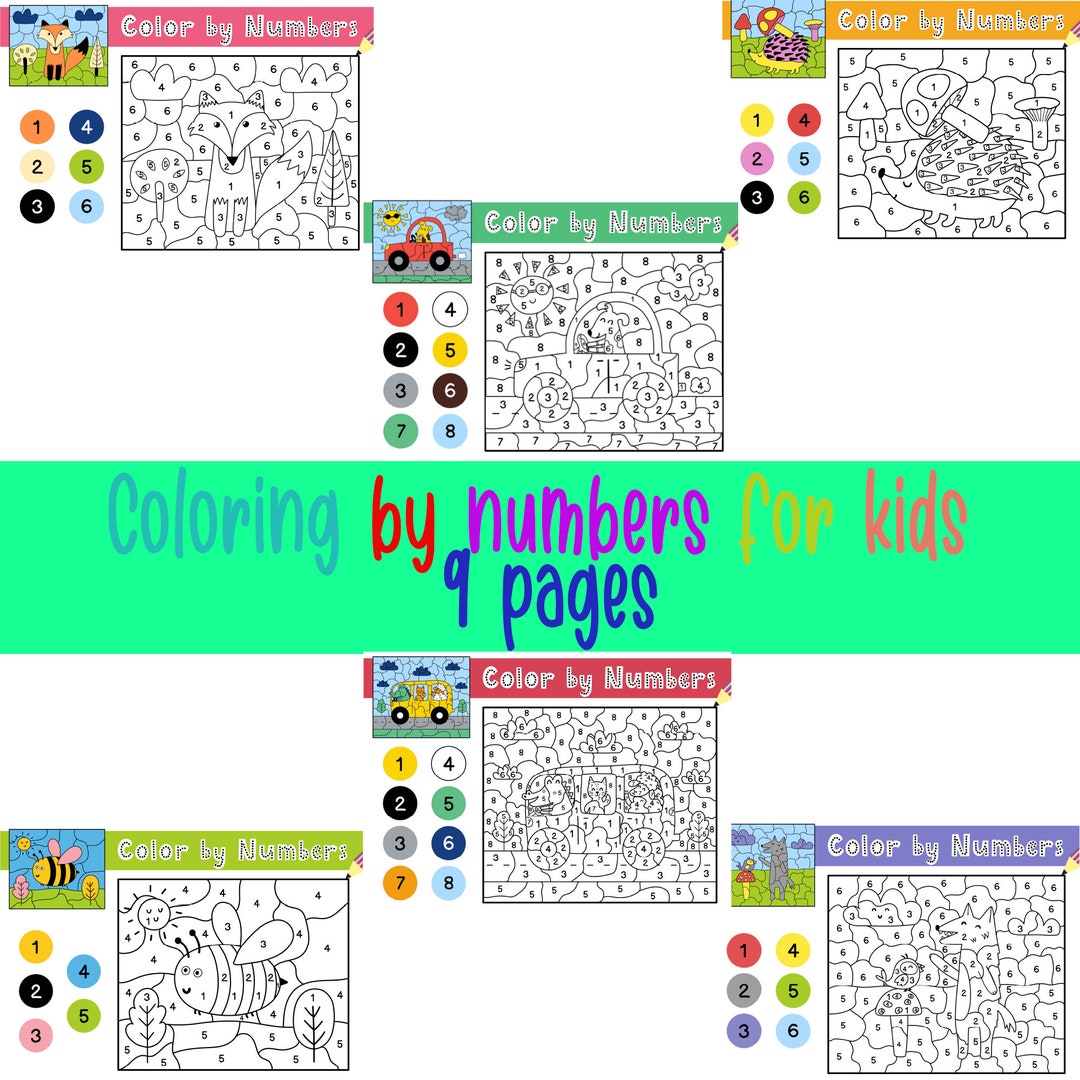 Animals Color by Number , Color by Number, Activity for Kids, Coloring ...