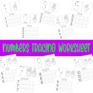 Numbers Tracing Worksheets | Printable Worksheets | Coloring Pages | Handwriting | Trace | Preschool | Kindergarten