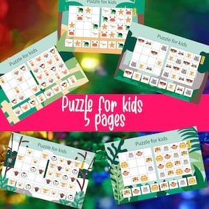 Animal Sudoku for Kids, 4 to 7 Years, Party Game, Printable Games, Busy Book Pages, School Activity