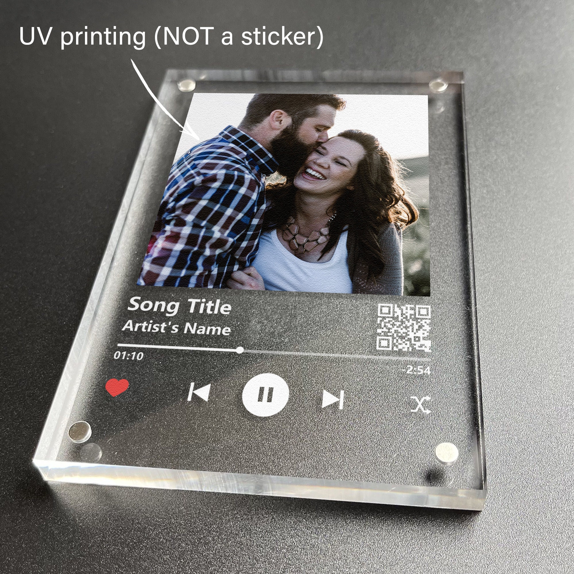 Custom music and song plaque Acrylic glass plaque with code Etsy