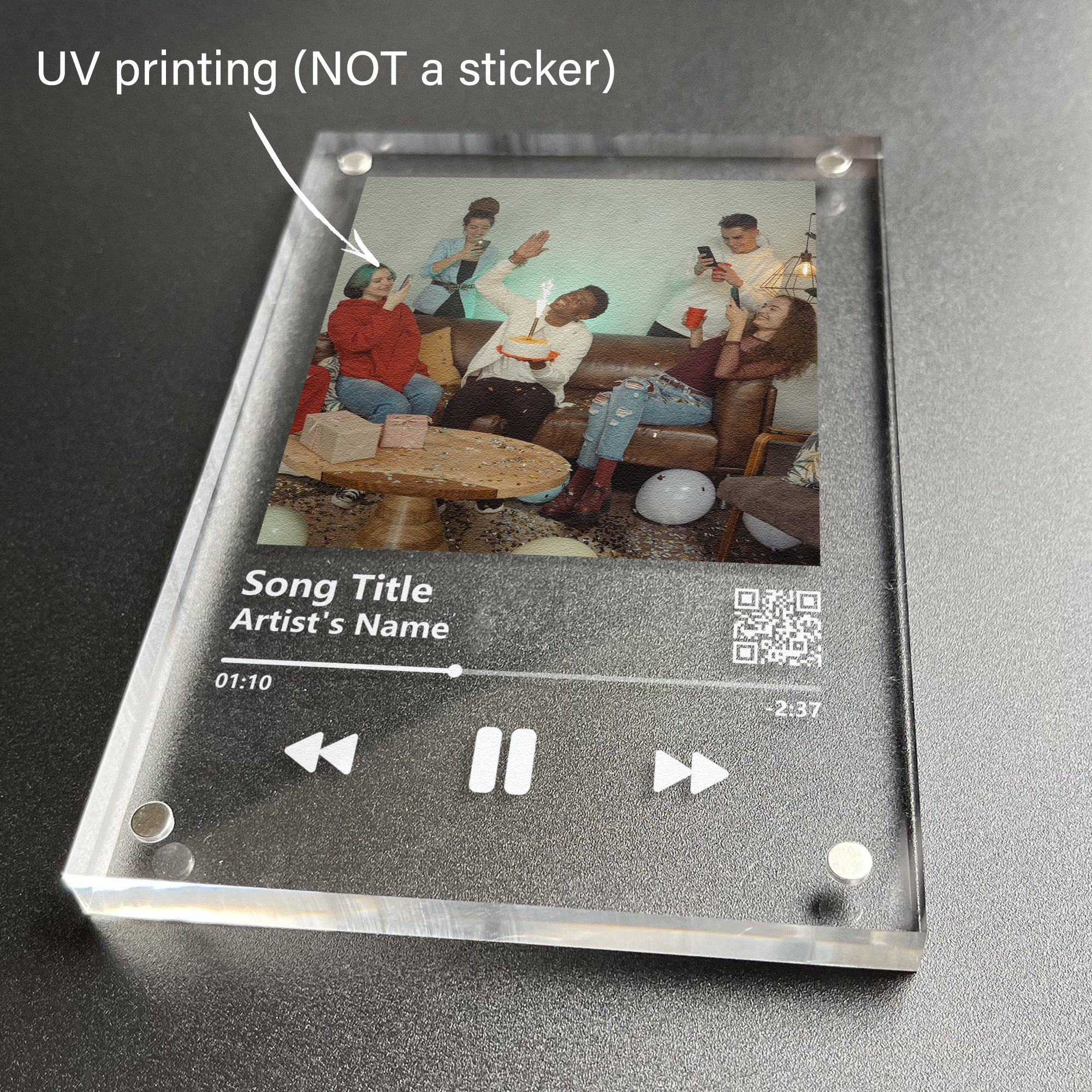 Custom music and song plaque Acrylic glass plaque with code Etsy