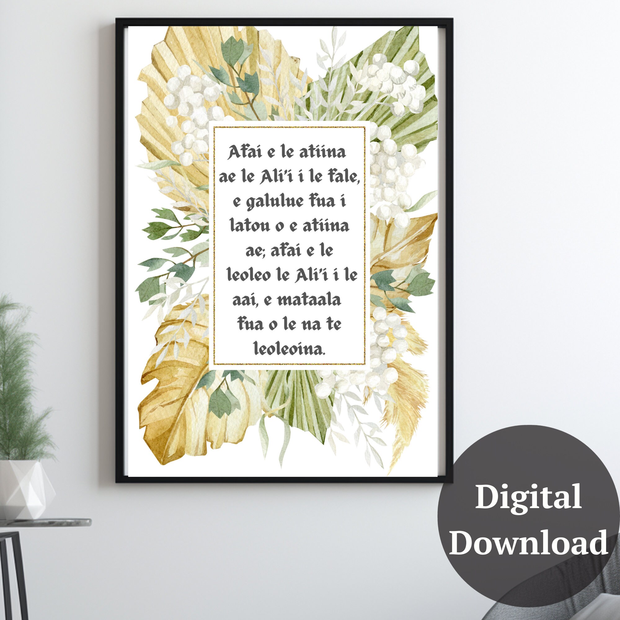 Samoan Bible Verse Wall Art, Samoa Digital Wall Art, Samoan Printable