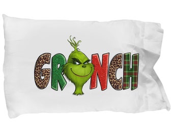 grinch naughty nice pillow cases