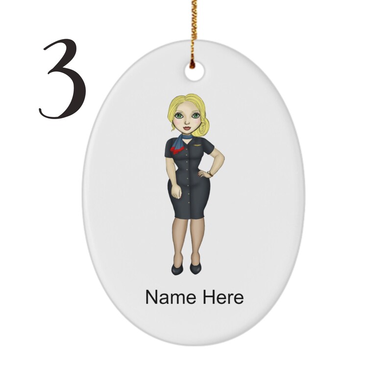 Flight Attendant Ornament Personalized Christmas Ornament for Etsy