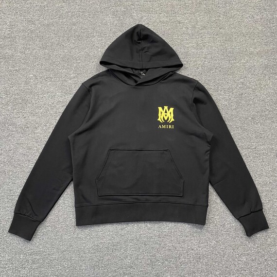 Hoodie Black Yellow Front Logo Streetwear Inspired - Etsy