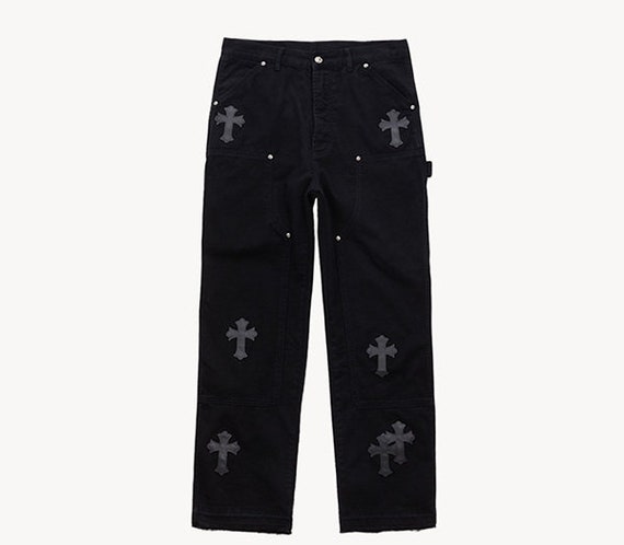 Custom Black Denim Jeans With Black 
