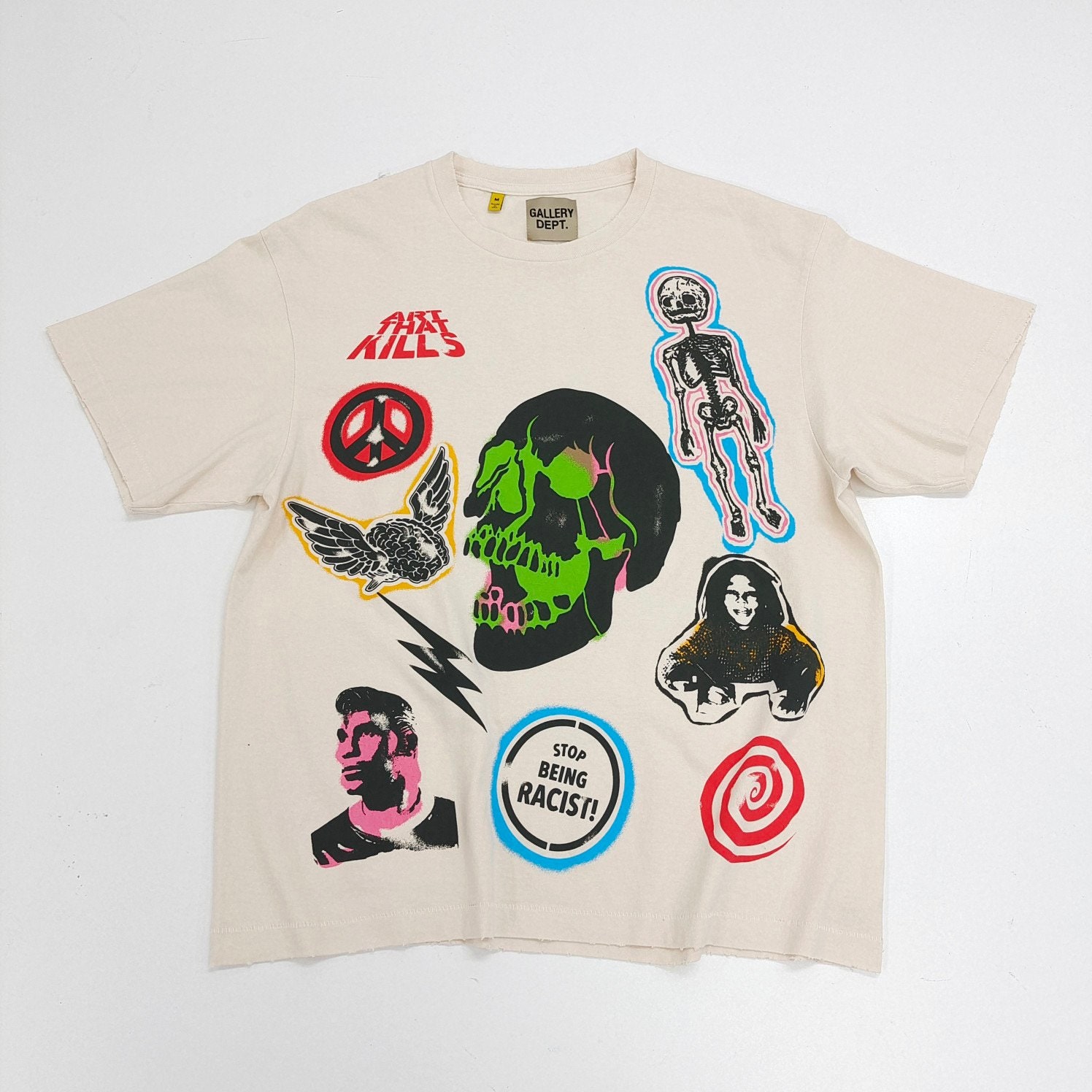 Discover T-Shirt Cream - Multi Logos - Streetwear Inspired