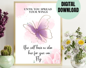 Butterfly inspirational quotes, Butterfly quotes, Home decor wall art, Wall art Butterfly,  Butterfly wall decor, Butterfly art
