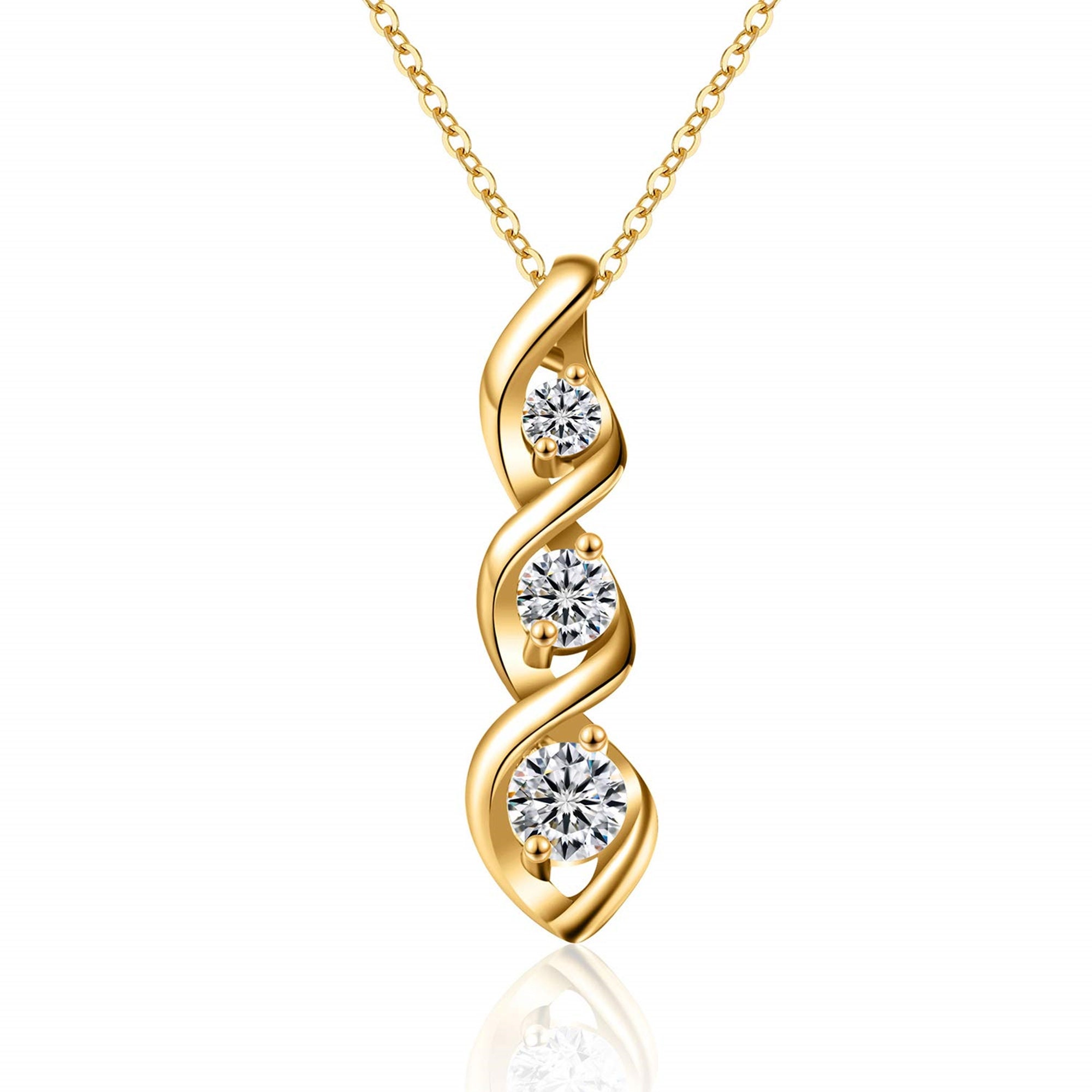 Gold Plated Cubic Zirconia Journey Necklaces for Women girls 3  Etsy