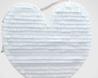 Heart Pinata, Custom Pinata, white Heart Pinata, Wedding Party, Heart Pinata, Wedding Bridal Shower, Party Pinata, Fiesta, Piñata