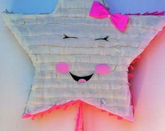 Custom Pinata  birthday pinata Star Pinata, Pink and White Star Pinata, Pinata with Two Sides,16 Star Pinata-Party Pinat