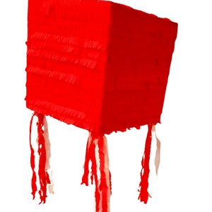 Red Cube Pinata Great to design your own Pinata Ready to Ship. Available as Whack Pinata image 7
