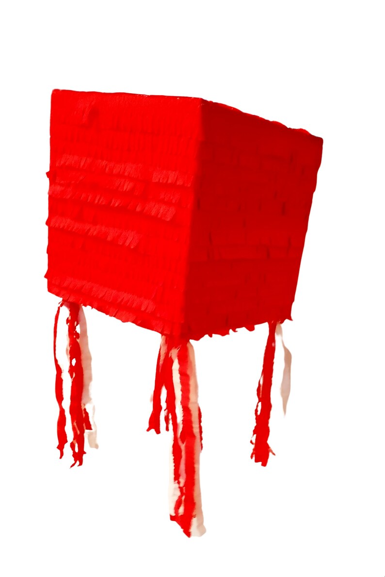 Red Cube Pinata Great to design your own Pinata Ready to Ship. Available as Whack Pinata image 7