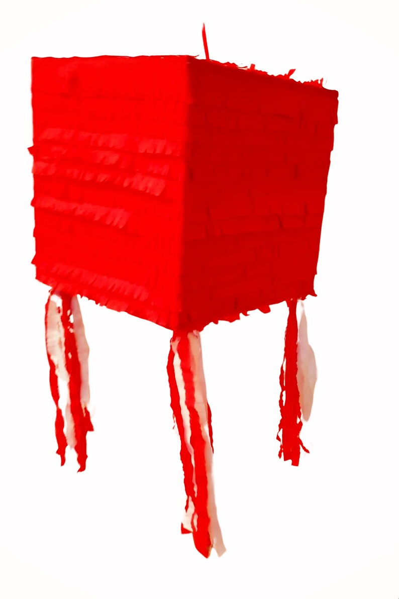 Red Cube Pinata Great to design your own Pinata Ready to Ship. Available as Whack Pinata image 4