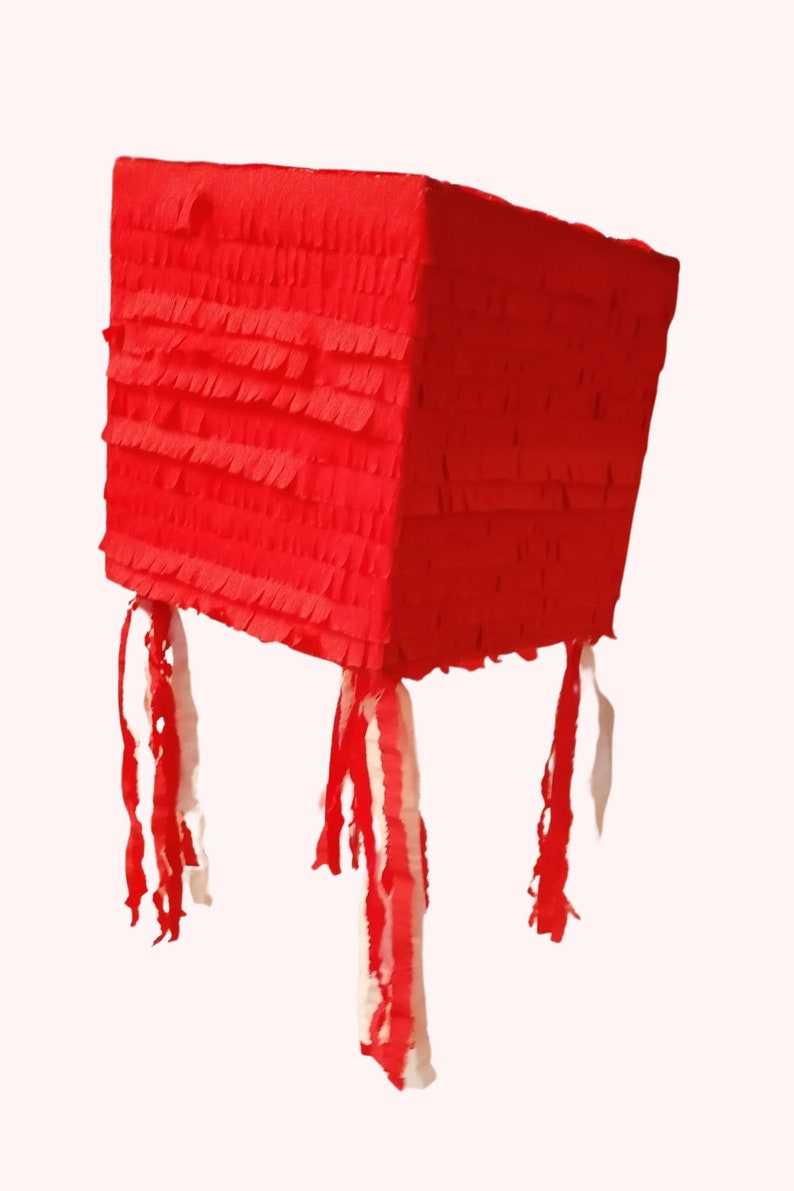 Red Cube Pinata Great to design your own Pinata Ready to Ship. Available as Whack Pinata image 6