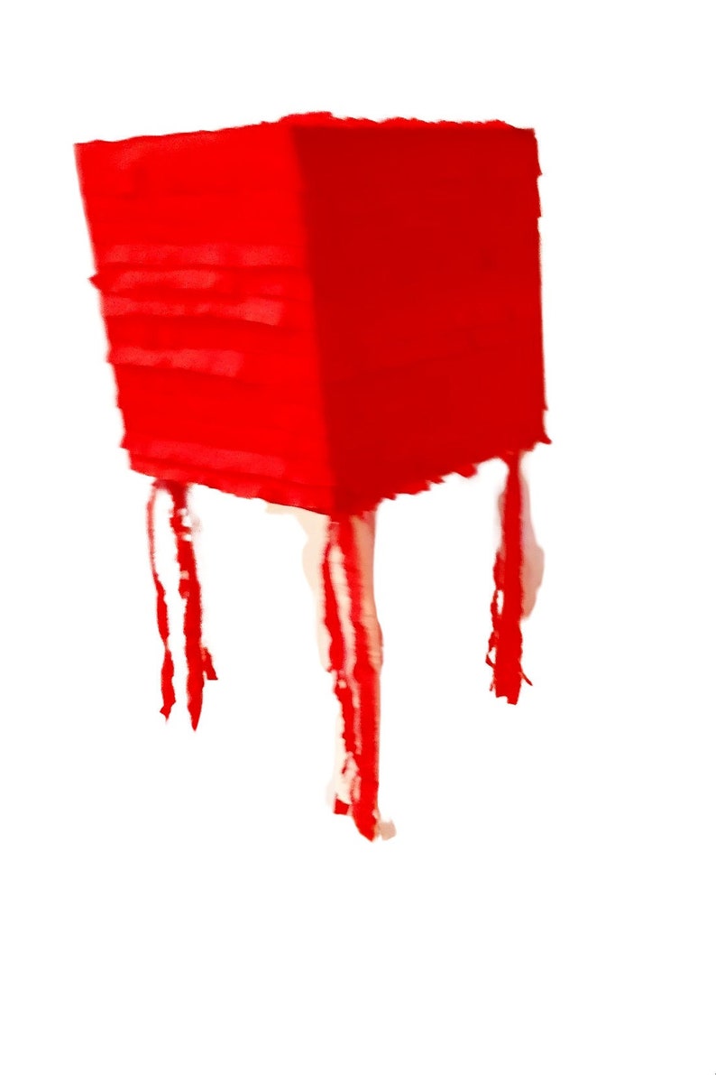 Red Cube Pinata Great to design your own Pinata Ready to Ship. Available as Whack Pinata image 1