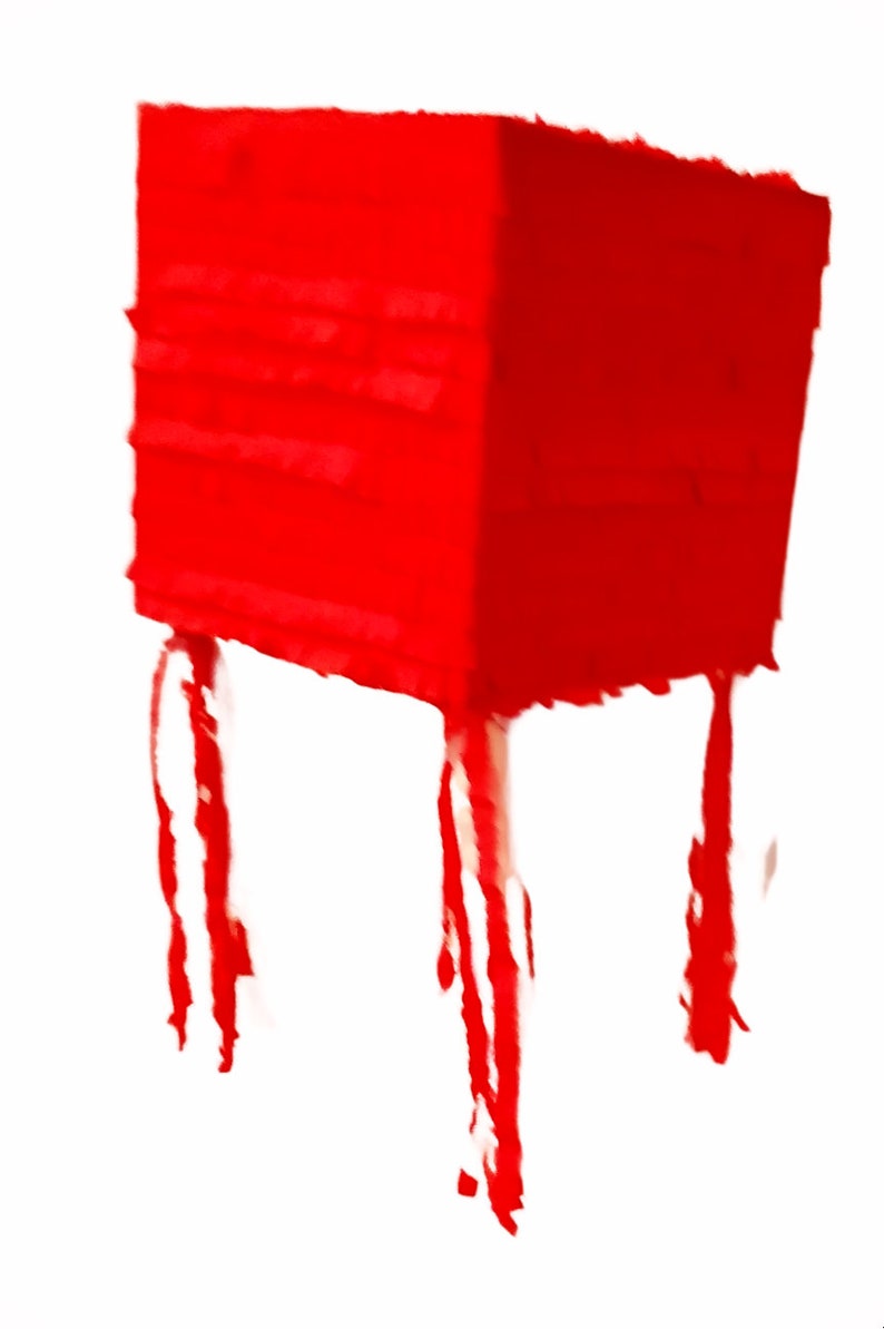 Red Cube Pinata Great to design your own Pinata Ready to Ship. Available as Whack Pinata image 3