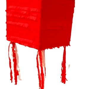 Red Cube Pinata Great to design your own Pinata Ready to Ship. Available as Whack Pinata image 2