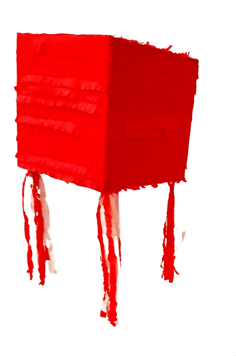 Red Cube Pinata Great to design your own Pinata Ready to Ship. Available as Whack Pinata image 2