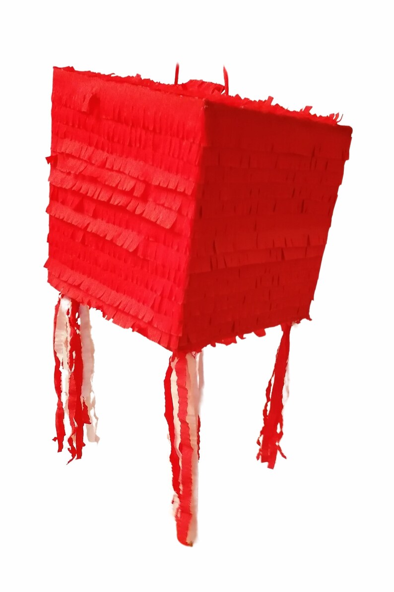 Red Cube Pinata Great to design your own Pinata Ready to Ship. Available as Whack Pinata image 5