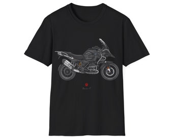 BMW GS1200 Adventure Motorcycle T-Shirt: Triple Black Artwork