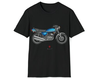 Kawasaki KH250 Motorcycle T-Shirt: Blue Art Edition