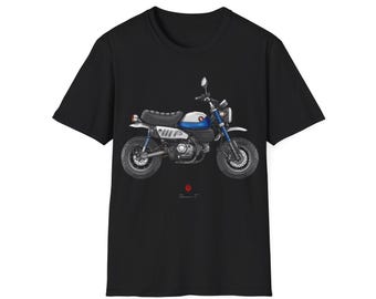 Honda Monkey 125 Motorcycle T-Shirt: Blue Edition